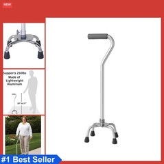 Quad Walking Cane Offset Handle Adjustable 28 to 37 Inch 250lb Capacity