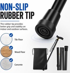 High-Performance Folding Cane – Lightweight Aluminum with Non-Slip Base and Bag