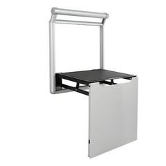 Wall Mounted Folding Shower Bench Aluminum Alloy Silver Rectangular