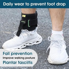 Adjustable Drop Foot Brace Up AFO 1 Count (Pack of 1), Black