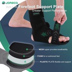 JOMECA Drop Foot Brace with Arch Support Adjustable AFO Large, Black