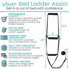 Vive Bed Ladder Assist – Pull Up Assist Device with Handle Strap – Rope Ladder
