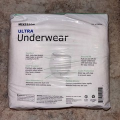 NEW McKesson Ultra Adult Underwear, XL 58-68 Inch, Heavy 126 ct / 9 Packs of 14
