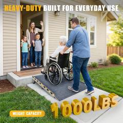 Aluminum Wheelchair Ramp 48″x36″, Adjustable, 1000 lb Capacity, Non-Slip