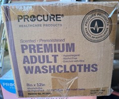 Procure PC263S 8″X12″ Premium Adult Washcloths Wipes Disposable 12 Packs of 50
