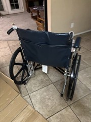 Medline MDS806900 Excel Extra Wide Navy Wheelchair