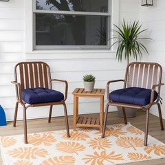 Gnostik 2 Pack Outdoor Wicker Chair Cushions 18.6 x 18.6in, Tropical Leaf