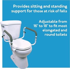Toilet Safety Frame – Adjustable 16″-18″ Rails for Elderly & Disability Support