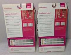 2 Mediven Assure Medical 30-40 Compression Stockings Socks Beige Open Toe Calf M