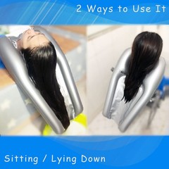 Inflatable Shampoo Bowl, Portable Hair 14.17×2.36×24.41 inches, Silver