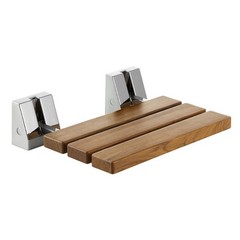 Uimoso Foldable Shower Seat Wall Mounted Teak Shower Bench Chair 330LBS Capacity