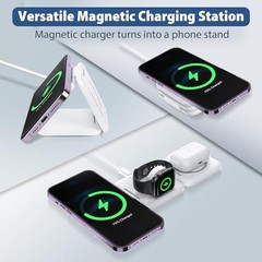 3 in 1 Apple Charging Station for iPhone Airpods iWatch – Travel Charger White