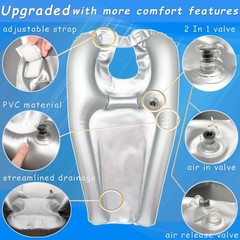 Inflatable Shampoo Bowl, Portable Hair 14.17×2.36×24.41 inches, Silver