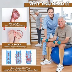 1/3x Zip-Up Compression Socks 15-20mmHg Open Toe With Zipper Pain Relief Unisex