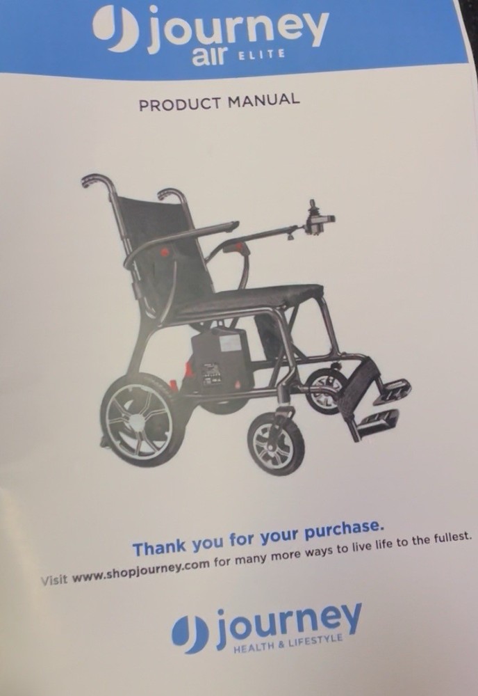 JOURNEY AIR ELITE POWER WHEELCHAIR 24V/2A Open Box.