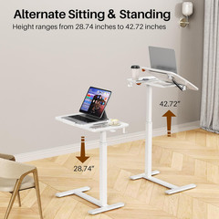 Adjustable Overbed Table with Wheels – Rolling Laptop & Mobile Desk