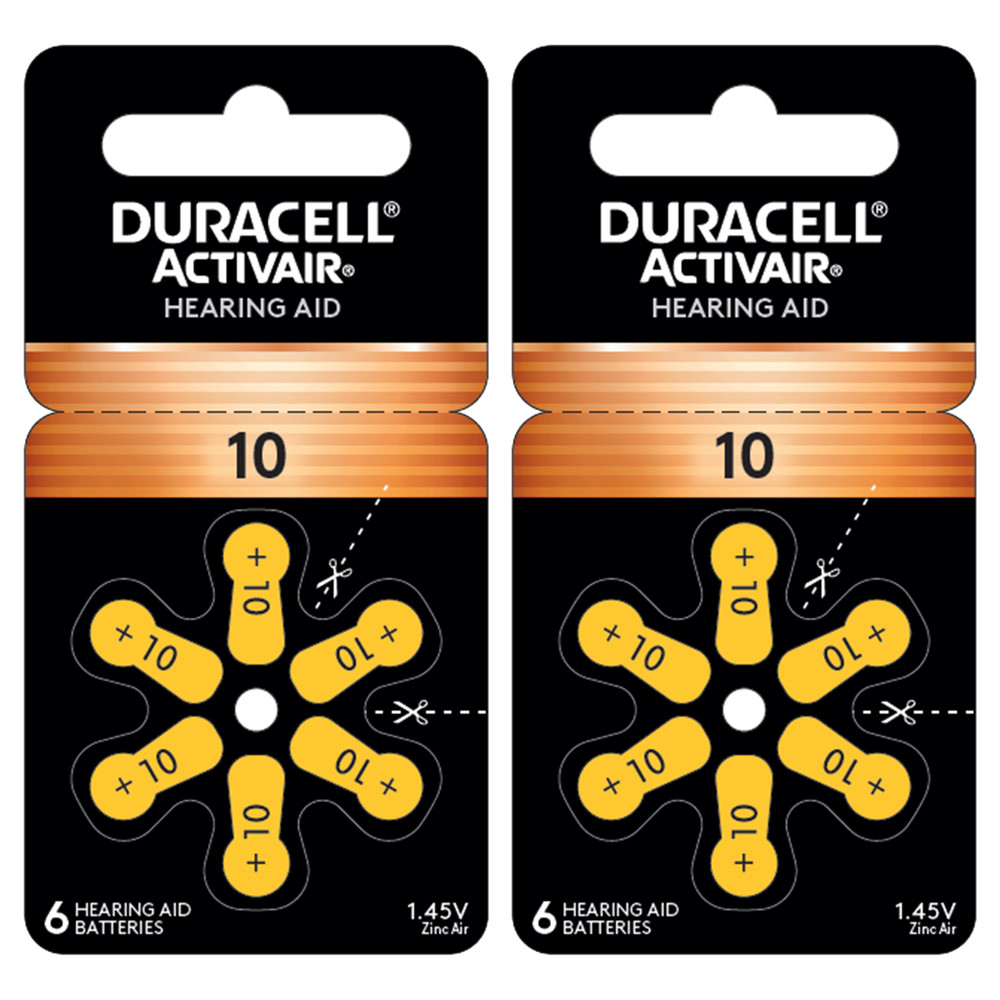 Duracell Size 10 Activair PR70 P10 Hearing Aid Batteries (12 Pack)