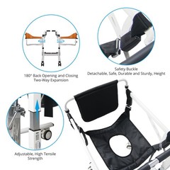 GRAVEE Hydraulic Patient Transfer Lift Chair, Height Adjustable Wheelchair