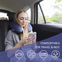 Fabuday Travel Pillow Memory Foam – Head Neck Support Adult Size, Blue