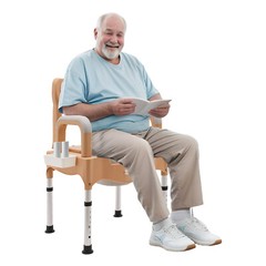 Height Adjustable Bedside Commodes Chair Portable Toilet Chair 250kg/551.16lbs