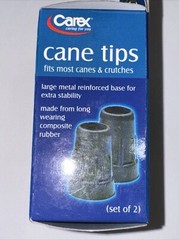 Carex Black Cane Tips 1″ 2ct