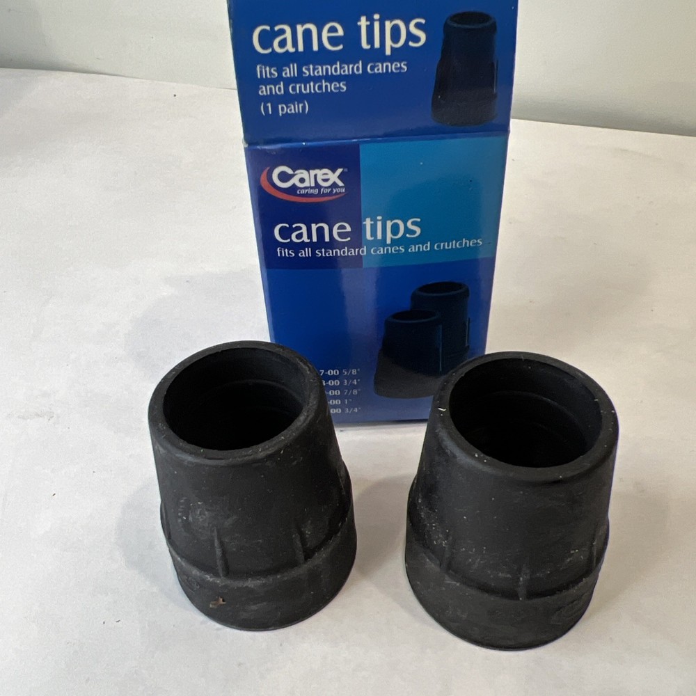 Carex Black Cane Tips 1″ 2 Count Fits All Standard Canes & Crutches # A720-00