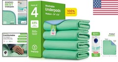 Eco-Friendly 34″ x 36″ Reusable Underpads for Kids, Elderly, and Pets – 4 Count