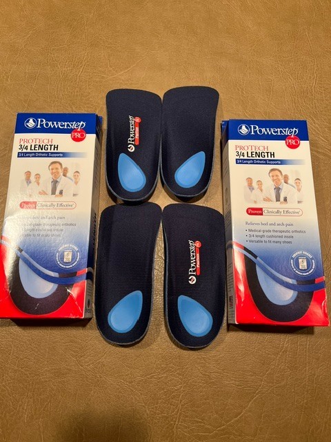Powerstep Protech 3/4 length Medical-Grade Orthotic Supports (2 PAIR)