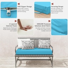 Tounosnt Outdoor Bench Cushion 36 X 18 X 3.5 Inch 36 x 18 x in, Lake Blue