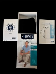 Jobst Mens Formen Casual Knee High Compression Socks 20-30mmHg Large Black New