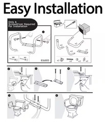 Glacier Bay Toilet Support Rail Adjustable Grab Bar White 1005 152 297