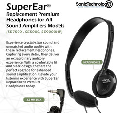 Replacement Headphones – Hearing Amplifier, Lightweight & Portable