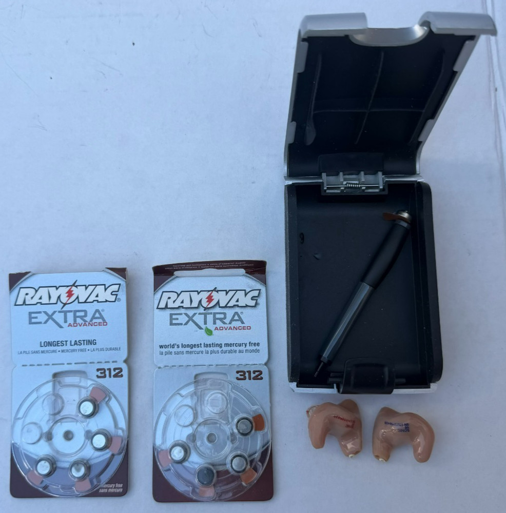 Sonic V6 Hearing Aid Left & Right + Rayovac Extra Advanced Size 312 Batteries