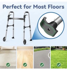 LOYODA FOLDING WALKER W/ 5” WHEELS & SKIS ADJUSTABLE LIGHTWEIGHT 350 LB NEW