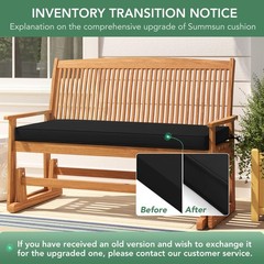 Summsun Outdoor Bench Cushion: Waterproof and Fade 45x18x3 Inch, Black