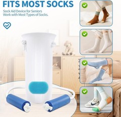 Folklyzo Sock Aid for Putting on Socks – Device Seniors, White