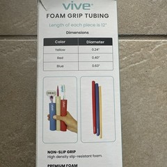 Vive Foam Grip Tubing Multiple Sizes Open Box 7 unused grips. dexterity Assist