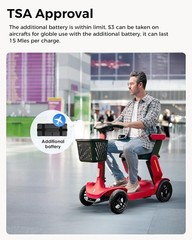4 Wheel Folding Mobility Scooter Electric Power Wheelchairs 25miles Long Range