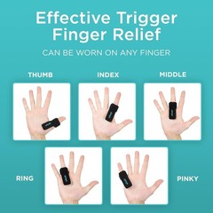Trigger Finger Splint, Black, Adjustable, Aluminum Brace, Neoprene, 1 Pack