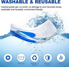 Gel Heel Cups for Heel Pain Relief – Shock Absorbing Silicone Inserts for