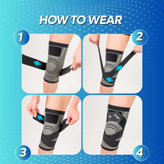 Knee Brace Compression Sleeve Support Joint Pain Arthritis Relief For Sport Gym