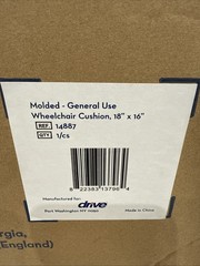 Wheelchair Cushion 16×18 Drive Medical 14887 Molded Foam General Use Black