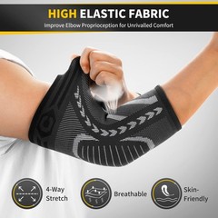 CAMBIVO 2 Pack Tennis Elbow Brace for Tendonitis and Medium, Grey