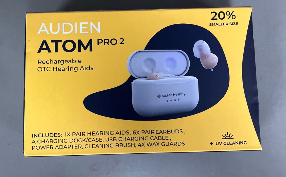Audien Hearing Atom Pro 2 Rechargeable, over the counter, Hearing Aid, 0.6 lb 3