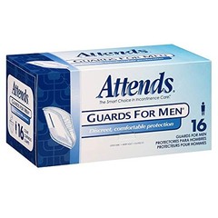 Attends Guards for Men Incontinence Care, One Size, 16-Count (x4)