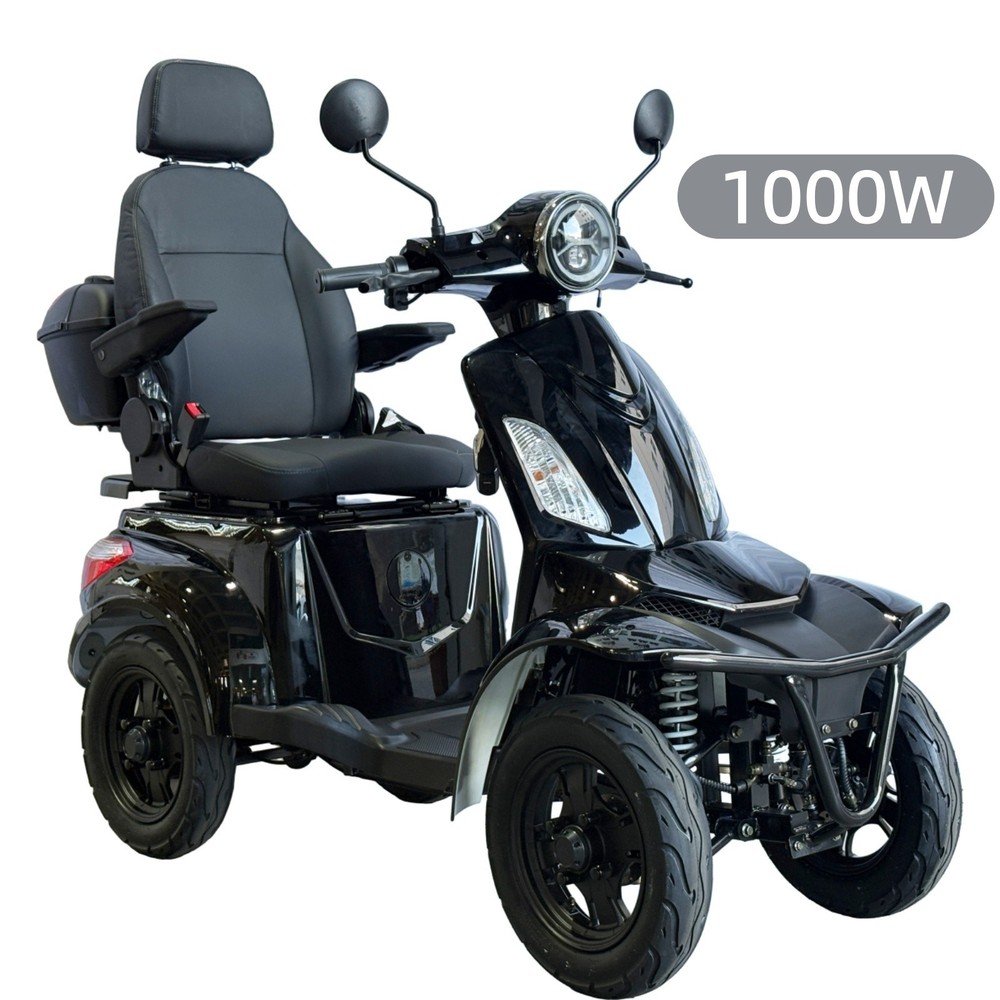 1000W All Terrain 4 Wheel Mobility Scooter 60V 3 Speed For Adults Seniors Black