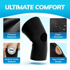 XXXXL Plus Size Open Patella/Open Back Neoprene Knee Sleeve | Water-Resistant…