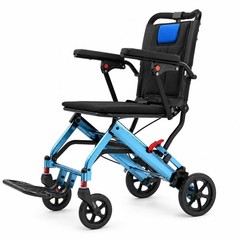 Lightweight Foldable Transport Wheelchair Padded Seat Flip Armrests Swing Away