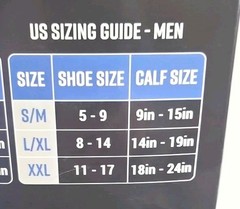New PhysFlex 20-30mmHg Compression Socks Size S/M Men Women Knee High Black