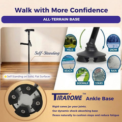 Walking Cane for Seniors, 3-in-1 Folding Cane with Alarm Light, Adjustable
